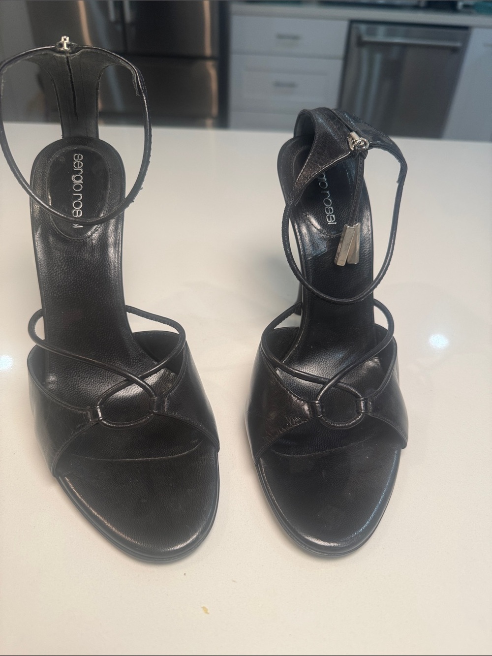 Sergio Rossi Black Strappy 4.5 inch heel